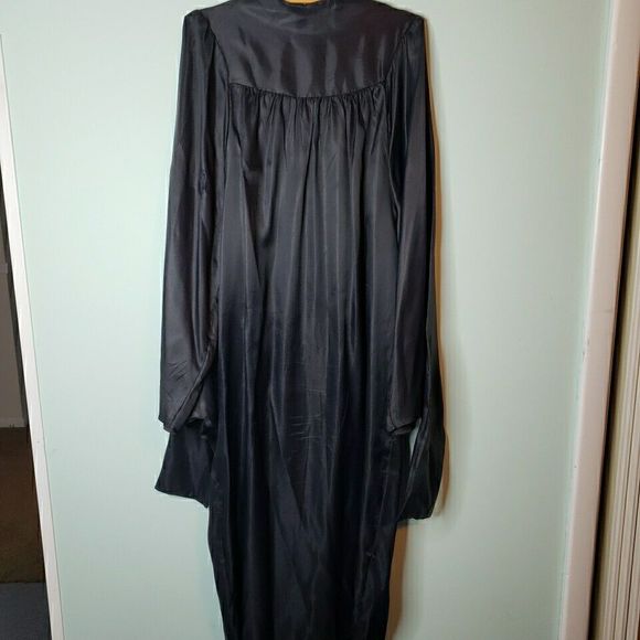 Masters Graduation Cap and Gown Laurel Jostens Size 58 Zip Up Black VTG 90s - Picture 6 of 16